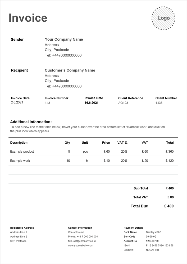 free uk invoice templates download in word excel zervant