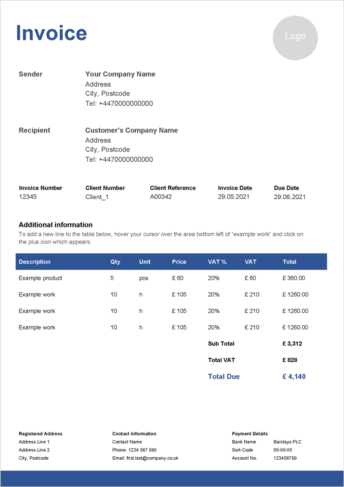 free uk invoice templates download in word excel zervant