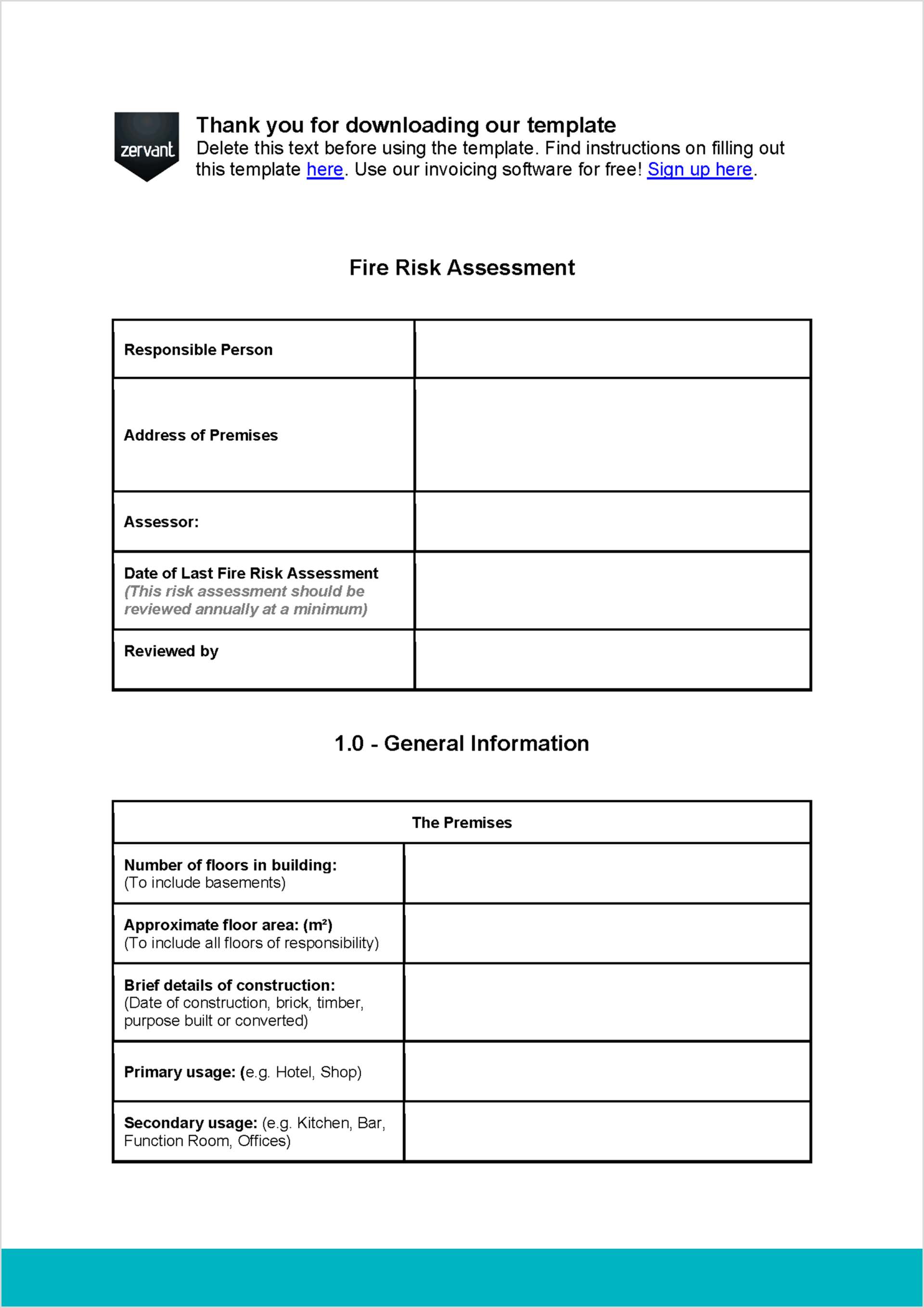 hazard assessment form template