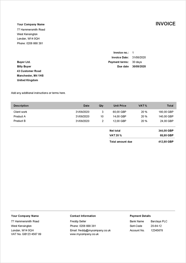 free uk invoice templates download in word excel zervant