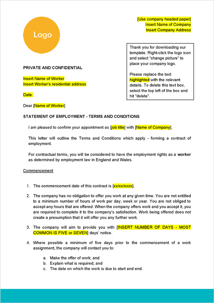 Zero Hour Contract Template Pdf