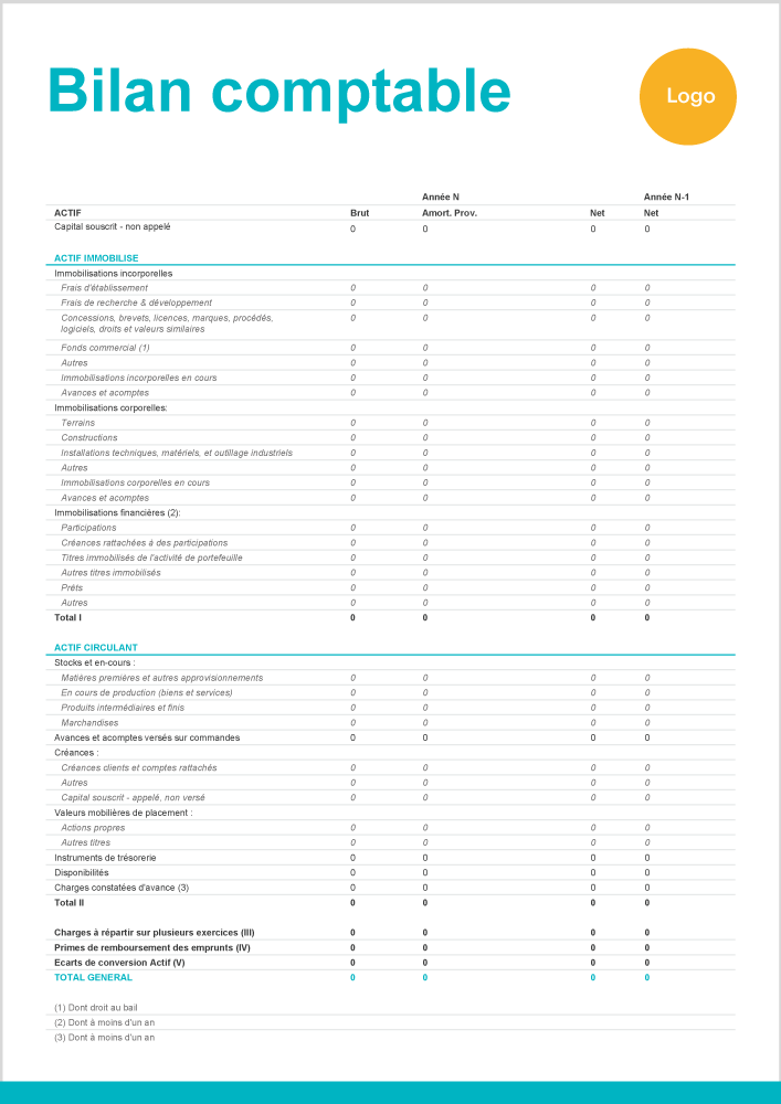 Bilan Comptable Exemple Modele De Bilan Comptable Excel Gratuit A Telecharger Zervant