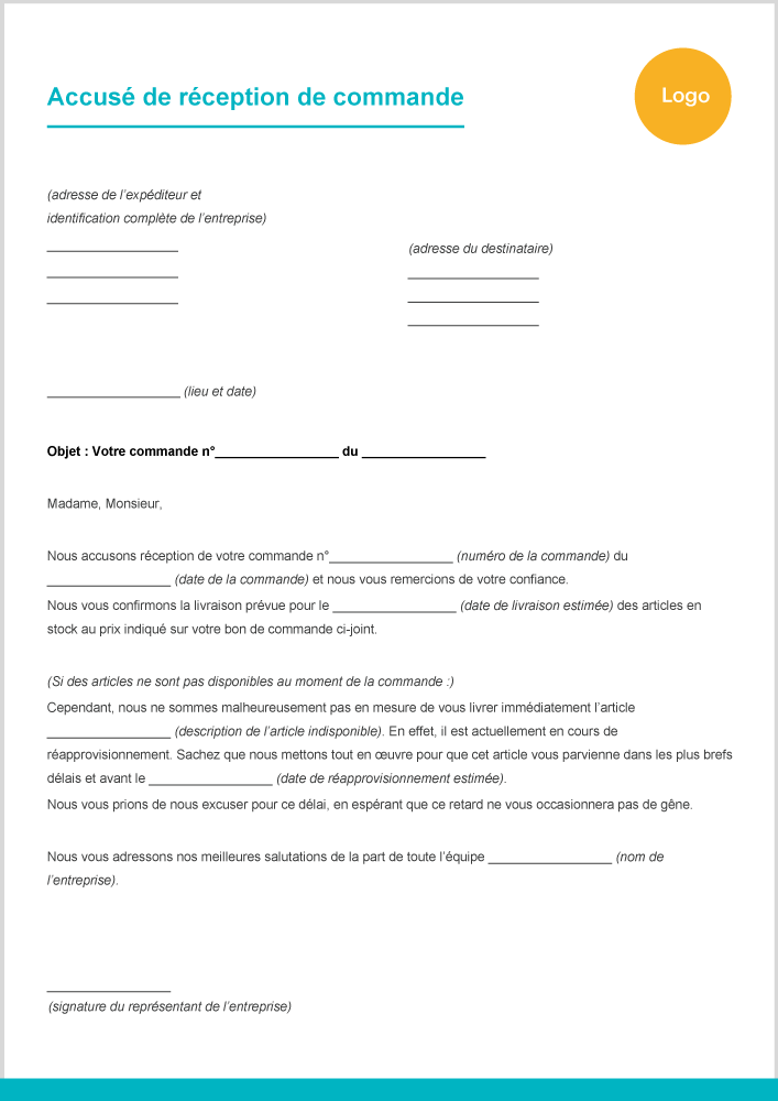 Modèle d’accusé de réception Word gratuit à télécharger - Zervant