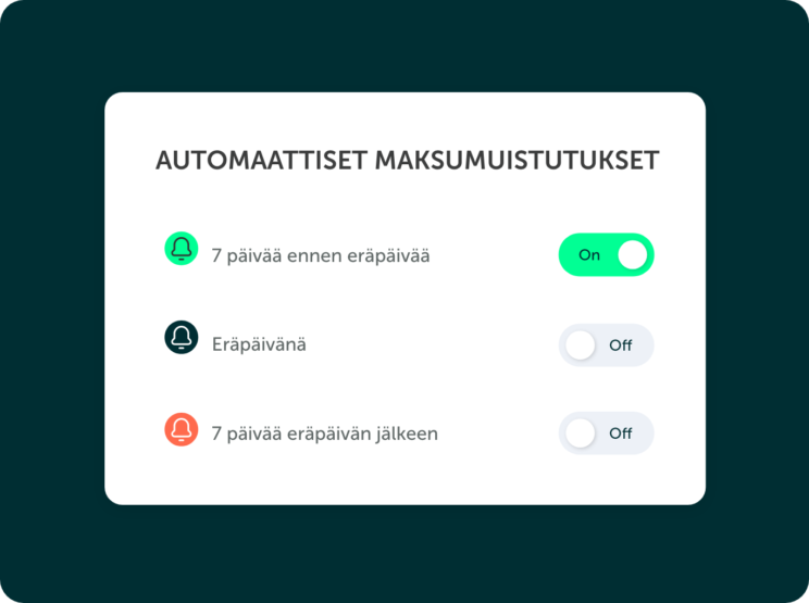 Lähetä tarvittaessa maksumuistutus