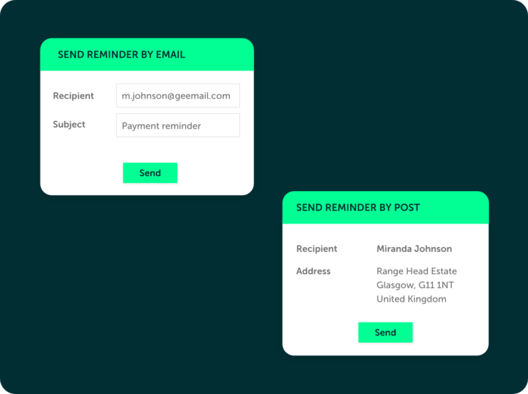 Send reminders by post with Zervant