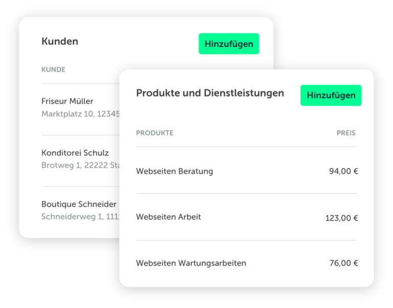 Zeiterfassung mit Kunden- und Produktdatenabank